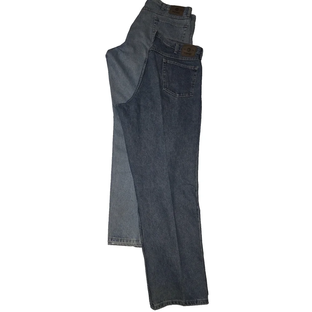 Lot of 2pcs Wrangler Men’s Blue Straight Leg Casual Style Jeans Size 40x32 M020 - Picture 6 of 16